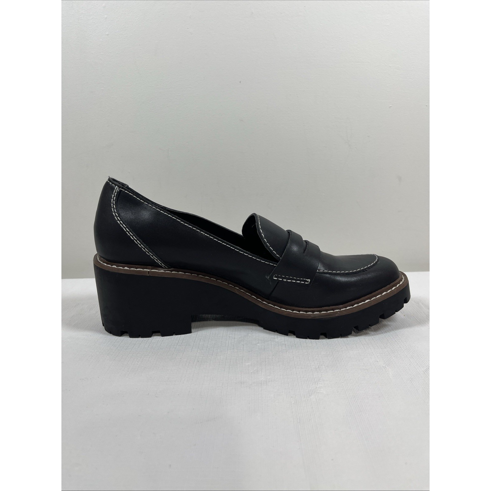Blondo Dulce Womens 8.5m Waterproof Loafers Black Leather Chunky Platform Y2k — image 7 of 8